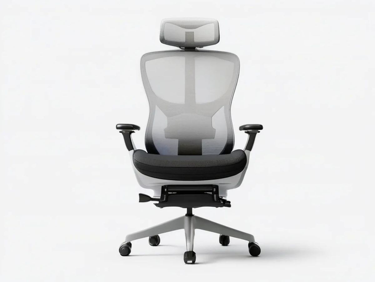 Ergonomic Mesh Office Chair with Adjustable Headrest, Black/Gray/Silver, 26.0 in W x 26.0 in D x 47.0-52.0 in H