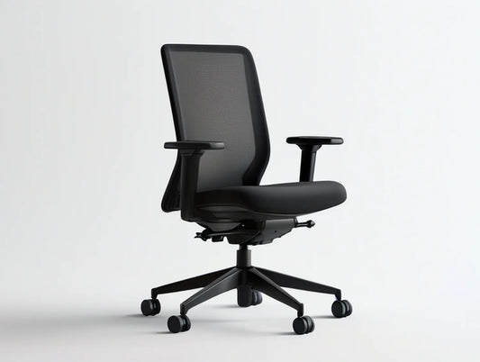 Black Ergonomic Mesh Office Chair with Adjustable Armrests and Lumbar Support, 25.6 x 25.6 x 39.4-43.3 in