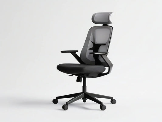 Black Ergonomic Mesh Office Chair with Adjustable Headrest, 25.6 x 25.6 x 43.3-47.2 in