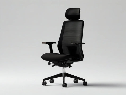 Ergonomic High-Back Mesh Chair with Headrest, 26 x 26 x 47-51 in, Black