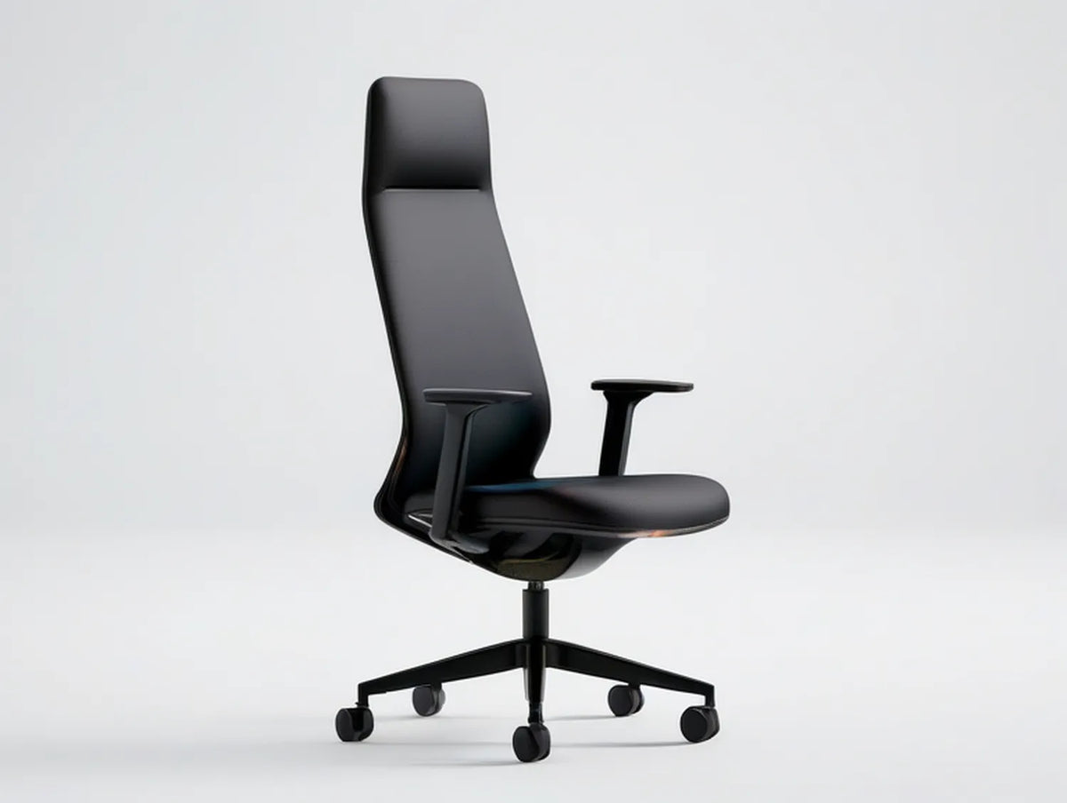 Black Ergonomic High-Back Office Chair with Adjustable Armrests, 26.8 x 26.8 x 47.2-51.2 in