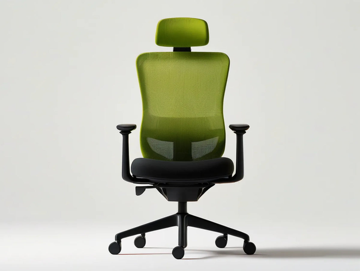 Green and Black Ergonomic Mesh Office Chair with Adjustable Headrest, 26.4 x 26.4 x 43.3-47.2 in