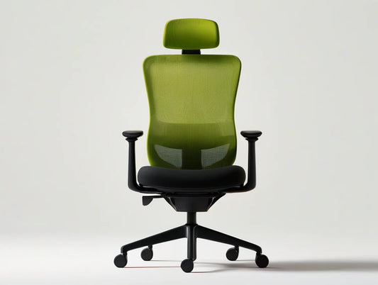 Green and Black Ergonomic Mesh Office Chair with Adjustable Headrest, 26.4 x 26.4 x 43.3-47.2 in